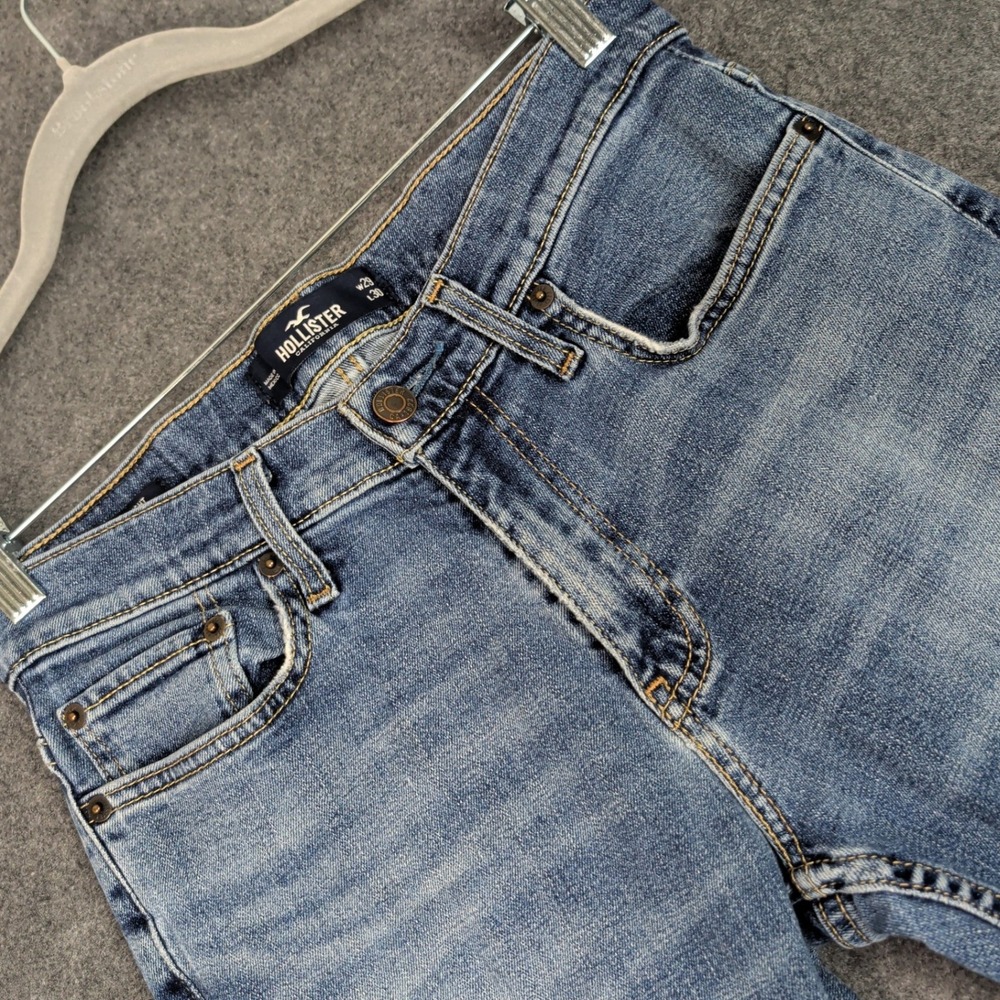 Hollister Slim Straight Epic Flex Jeans Mens 29x30 Medium Wash Blue Denim